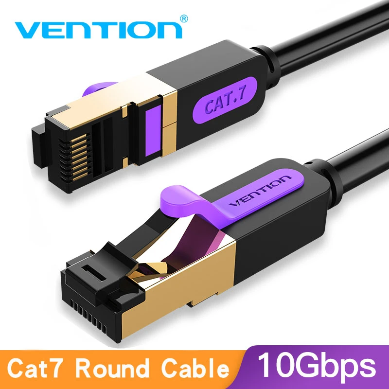 Vention Cat7 RJ45 Ethernet Flat Patch Network LAN Internet Cable 10Gbps Lot P1