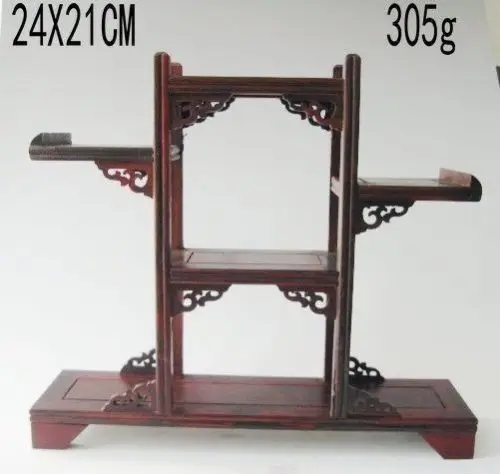 Chinese Suanzhi Wood Carved Put Small Curio Stand shelf Or Display Q1 