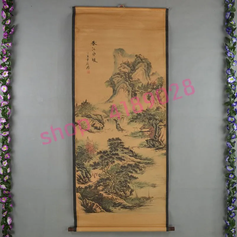 

Shi Tao, spring river water warm painting, Living room / office decoration, calligraphy and painting collection