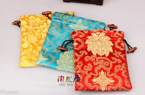 Wholesale10pcs китайский классический, ручной работы шелковые подарочные пакеты, ювелирные изделия мешки 6,5* 7.2IN