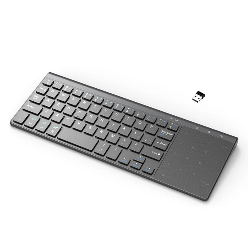 

Ultra Thin 2.Ghz Mini Wireless Keyboard with touchpad & Numeric Keypad, Slim keyboard for Computer & Laptop, Plug and Play