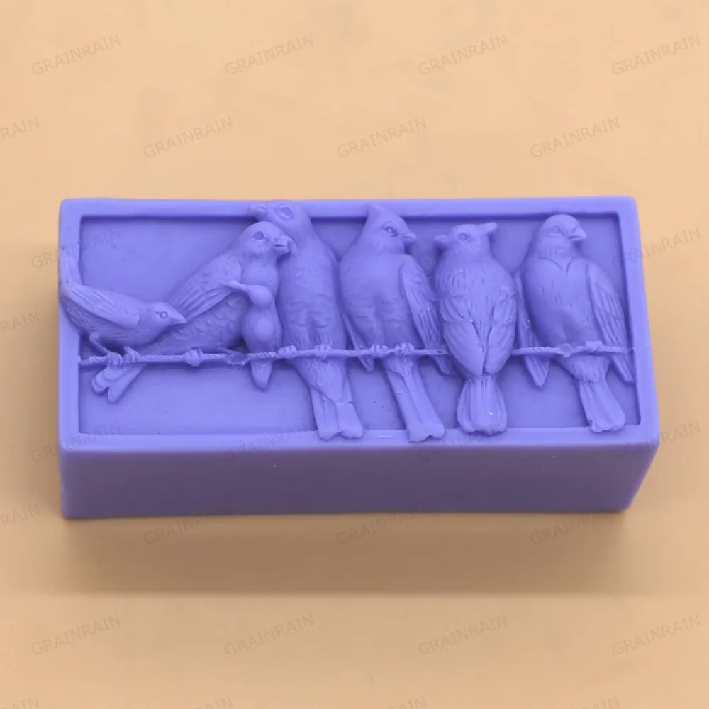 Формы для мыла Grainrain Birds силиконовые формы изготовления прессформа воска|mould