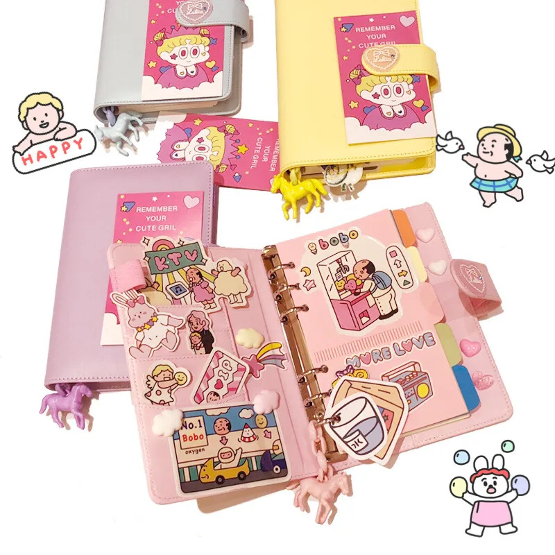 Kawaii милые записная книжка планировщик для девочек A6 Справочник миллиметровая