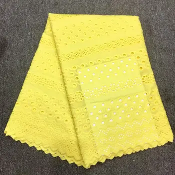 

2019 New African Net Lace Fabric High Quality France Swiss Voile Guipure 100% Cotton Laces Fabrics 5Yards/Lot For Wedding A2083