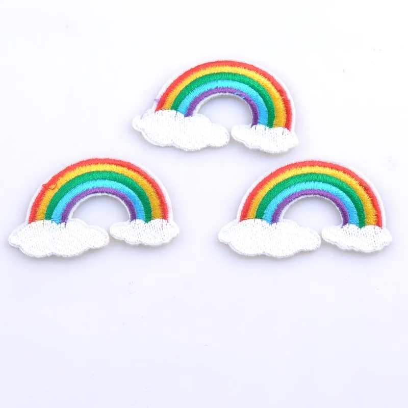 5pcs Patch DIY Rainbow Patches For Kids Clothes Sew on Embroidered