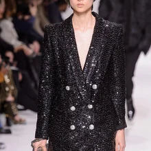 Женское Верхнее пальто высокого качества модное платье с длинным рукавом двубортная куртка сексуальные модные вечерние облегающие куртки