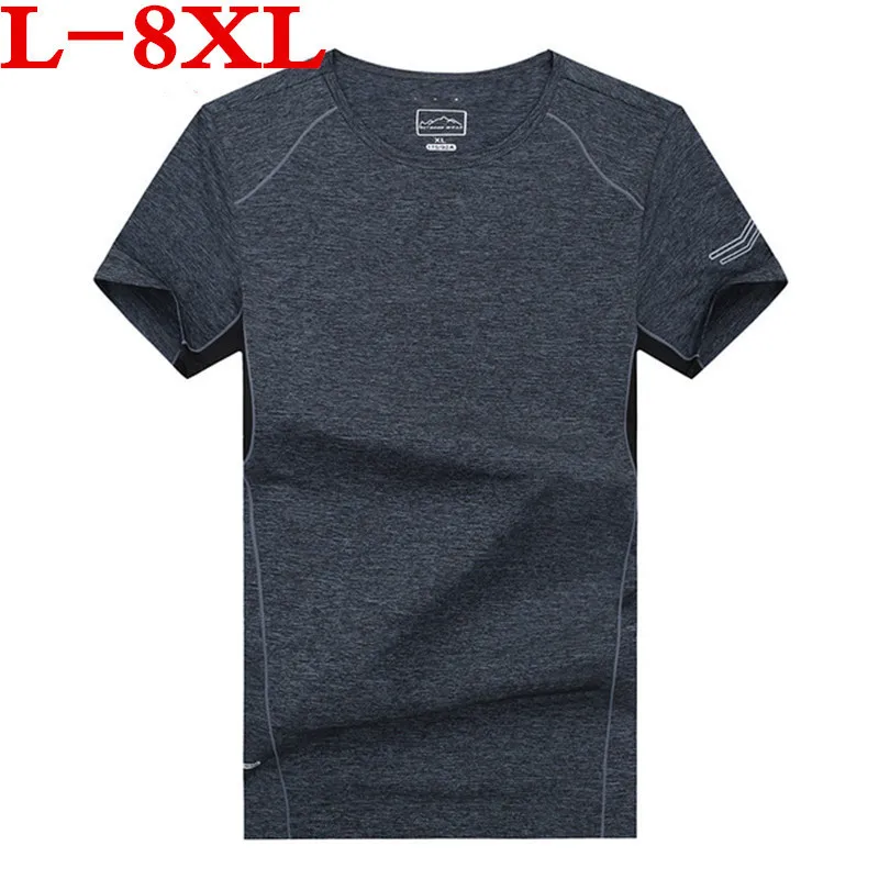 Новинка 2018 большие размеры 8XL 7XL 6XL футболки мужские короткий рукав