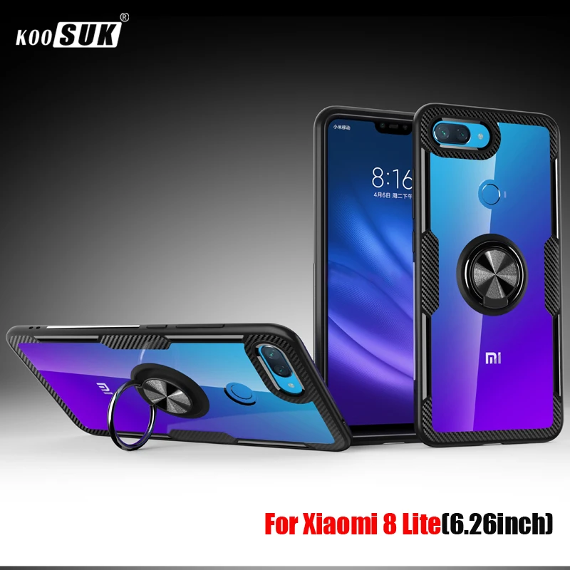 

For Xiaomi 8 Lite Case Cover Transparent PC Full Protection Ring For Xioami 9 SE 9se 8 8se 9T Redmi Note 8 K20 Pro POCO F2 Caque