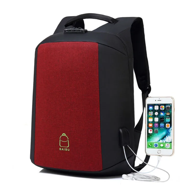 

Luxury Coded Lock Backpack for Travelling Business Men's USB Charge Port 15.6 Inch Notebook Backpack Anti Theft Women Waterproof