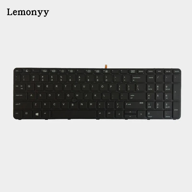  New US keyboard For HP Probook 650 G2 655 G2 English black laptop keyboard backlit with Pointer fra