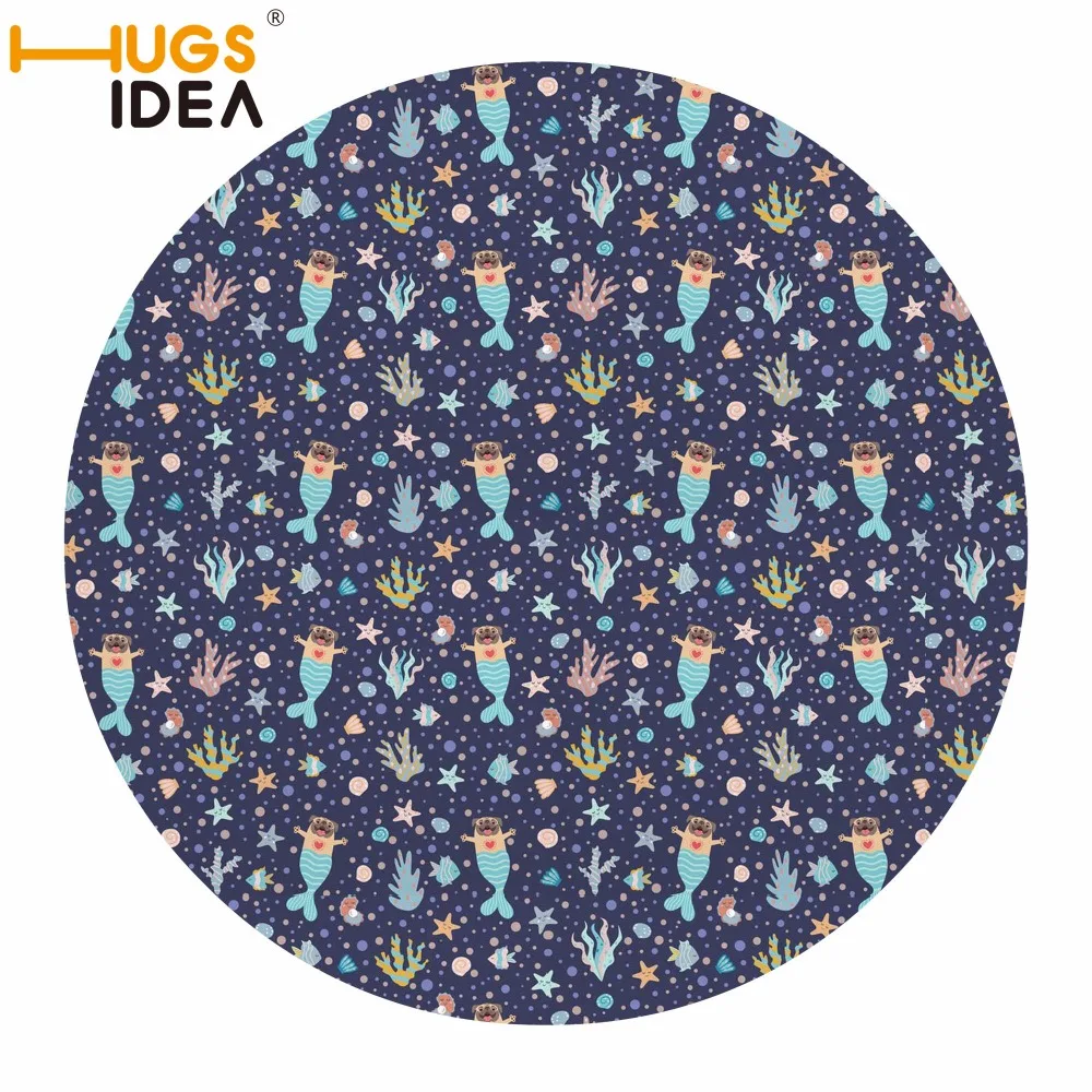 HUGSIDEA мопса круглый коврик ковер для Декор в гостиную 60*60 см ковер для детской комнаты ковры для спальни мохнатый ковер современный коврик