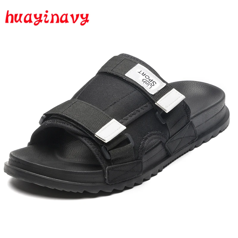 huayi navy Men Summer Slippers Sandals Beach Slippers Comfortable Fashion Slippers Men Flip Flops Summer Men Shoes HY2018-32