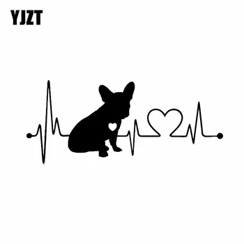 

YJZT 18CM*7.7CM French Bulldog Waterproof Vinyl Decoration Car Bumper Window Car Sticker Black/Silver C2-3310