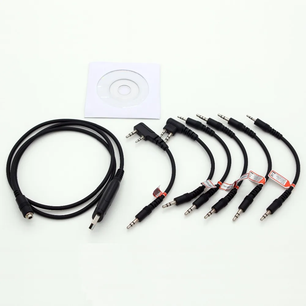 

6 in 1 USB Programming Cable for Kenwood Motorola Yaesu Icom BaoFeng UV-5R BF-888S UV-82 BF-F8HP Retevis RT-5R Two Way Radio