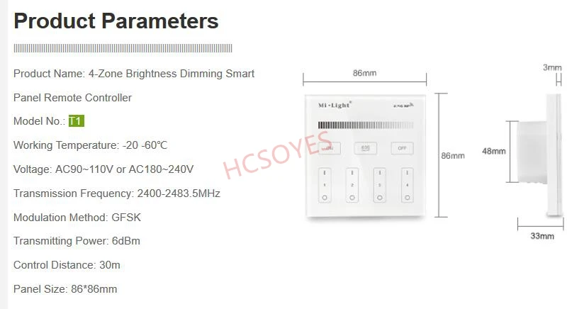 Ми свет PX1 2,4g РФ дистанционного управления Управление Лер B0/B1/B2/B3/B4/B8/T1/T2/T3/T4/FUT096 4-зоны 8-зоны Smart Панель дистанционного управления;
