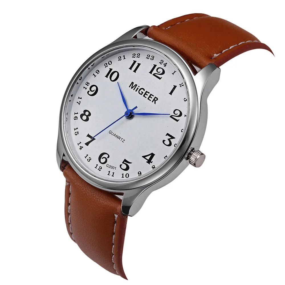 

Fashion 2019 Fashion Casual Men's Watch Stainless Steel Leather Band Stainless Steel Case Strap Watch Clock Gift Dropshipping