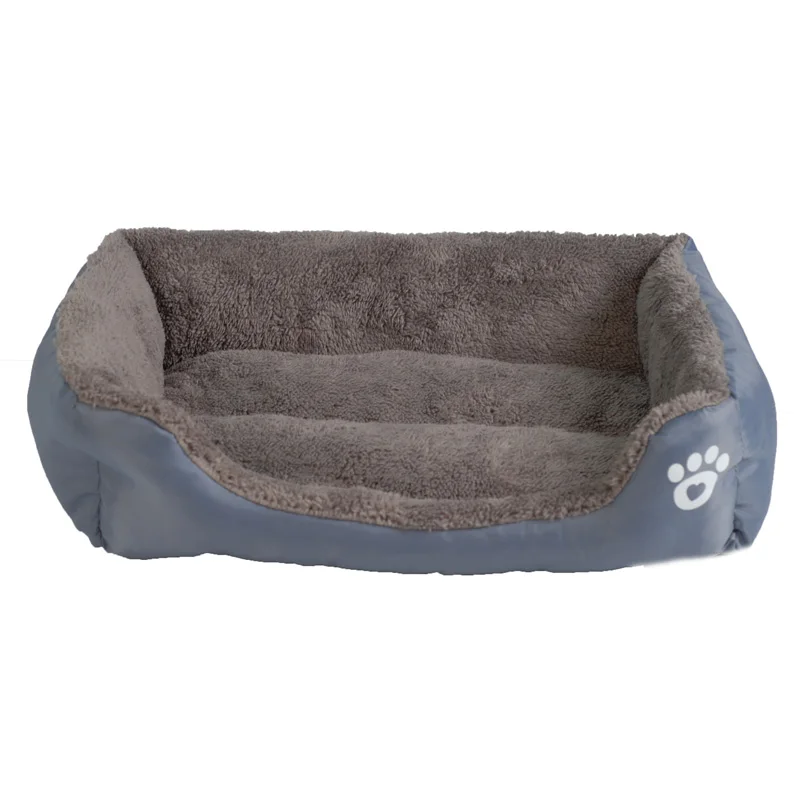 Gray S-3XL, 9 цветов, диван-кровать для домашних животных, кровати для собак, водонепроницаемое дно, мягкий флис, теплая кровать для кошек, домик, Petshop cama perro - Цвет: Gray