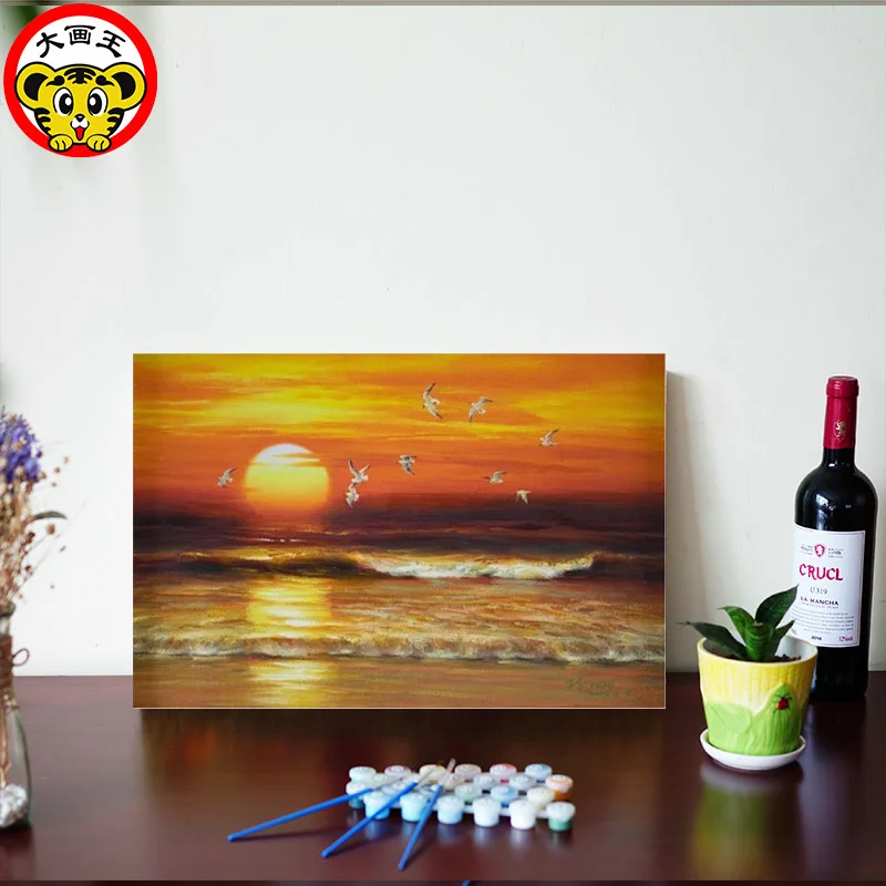 Diy картина маслом по номерам художественная краска на холсте Закат вечер закат