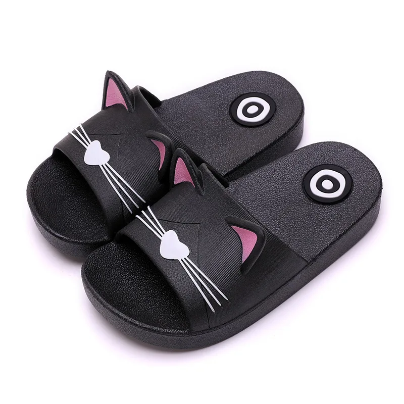 Girls Boys Home PVC Slippers Cartoon Cat Floor Family Shoes Beach Sandals kids shoes summer beach slippers