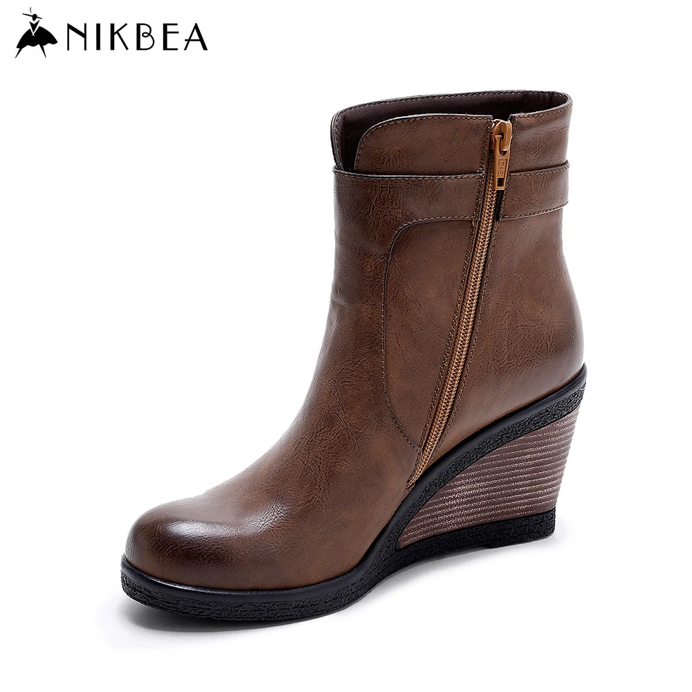Buy Nikbea High Heels Wedges Ankle Boots for Women