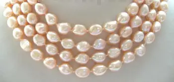

Jewelry Pearl Necklace Natural 20mm White Reborn Keshi Pearl Necklace 14KGP! Free Shipping