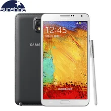 Оригинальный разблокирована Samsung Galaxy Note 3 N900/N9005 мобильный телефон 5.7 «Quad Core 13MP GPS WCDMA Восстановленное смартфон