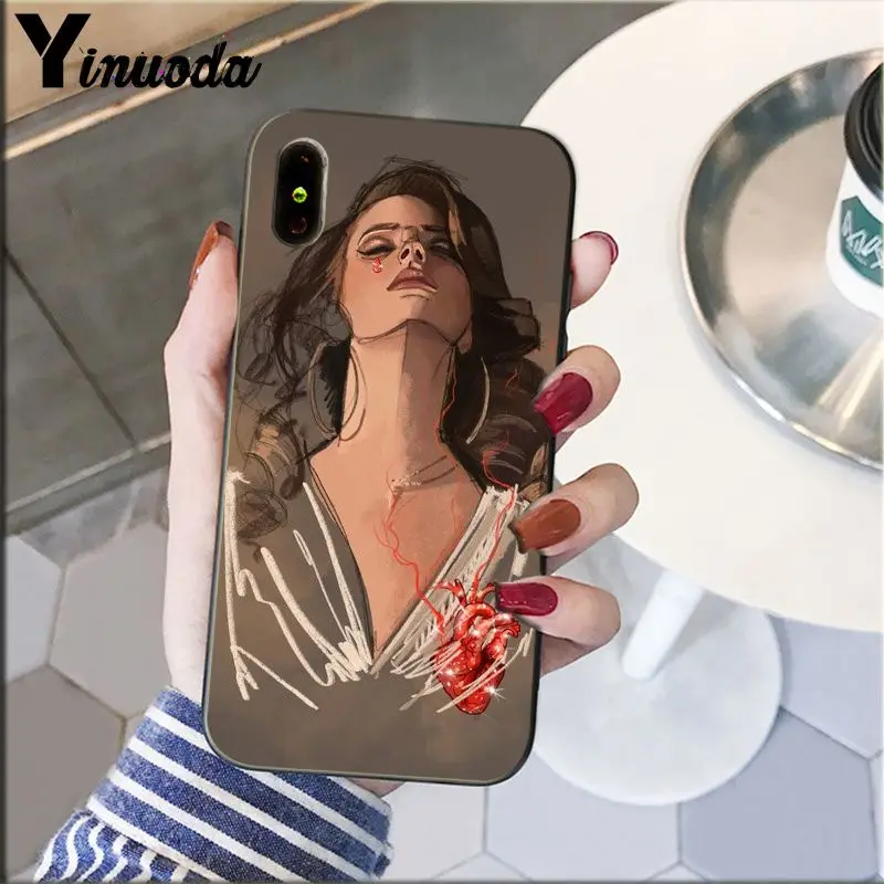 Yinuoda Lana Del Rey ТПУ мягкий силиконовый черный чехол для телефона для Apple iPhone 8 7 6 6S Plus X XS MAX 5 5S SE XR Чехол для мобильного телефона s - Цвет: A16