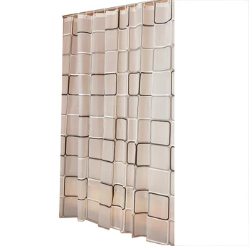

Geometric Pattern Bathroom Curtain PEVA Eco-friendly Waterproof Moldproof Plastic Shower Curtains Bath Room Products More Size