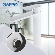 GAPPO бортике смеситель высокий фут белый спрей лакированный раковина смеситель кран для воды, Смеситель кран один держатель с одиночным отверстием