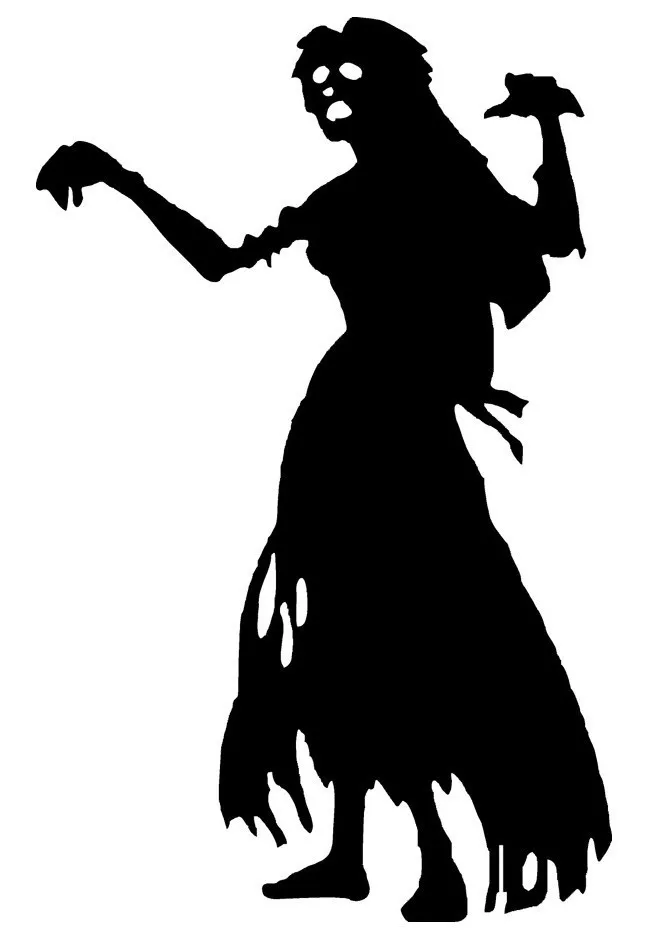 2015 Halloween Vinyl Wall Decal Zombie Girl Female Mural Art Wall