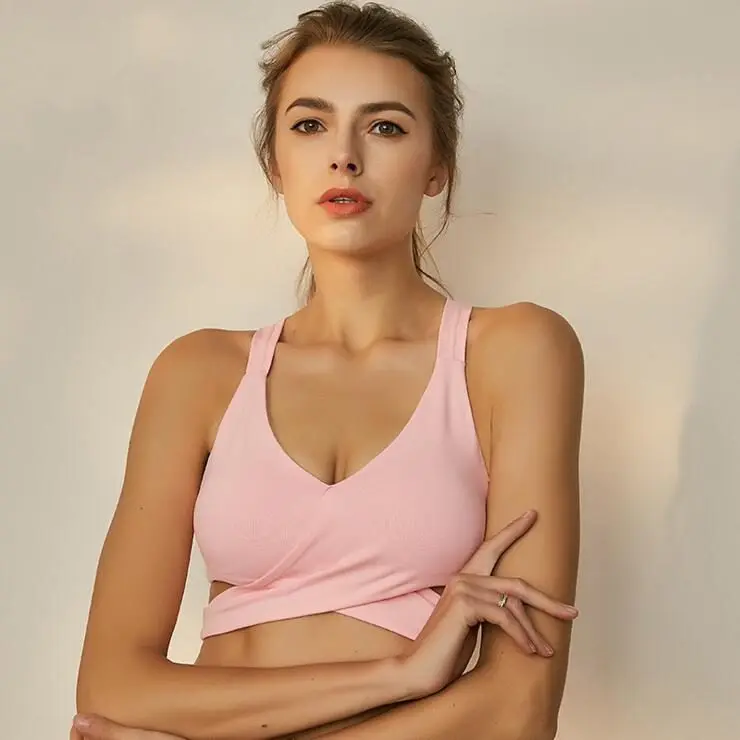 

Woman Bra Push Up Running Sport T-shirt Gym Shirt Top Fitness Bh Sport Bra Women's Brassiere Active Clothing 4.8