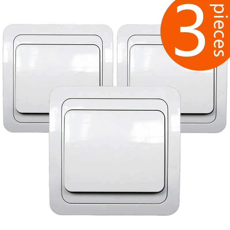 

3 Pieces The European standard high quality 1-Gang single controlled wall switch has CE authentication