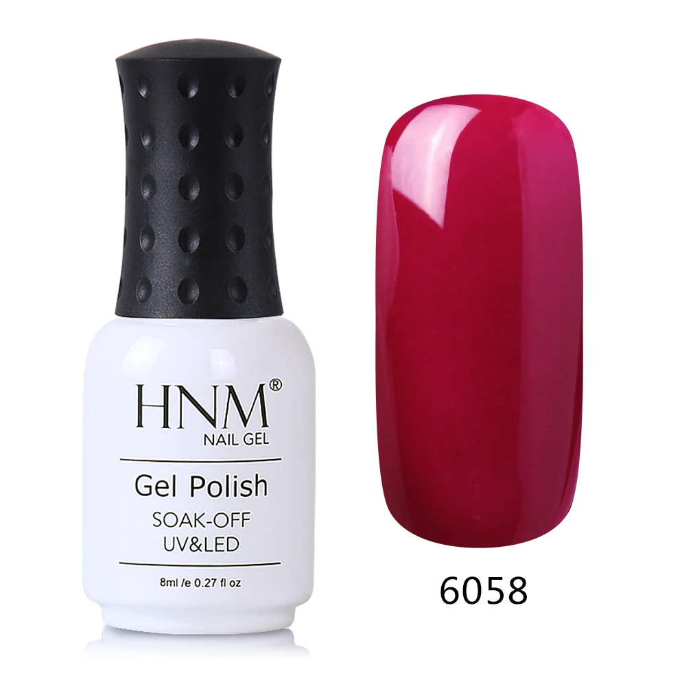 HNM 3 в одном 8 мл гель для ногтей без основы верхнее покрытие гель лак для ногтей чистый Цвет замочить от УФ светодиодный Полупостоянный Гибридный гель лак чернила - Цвет: 6058