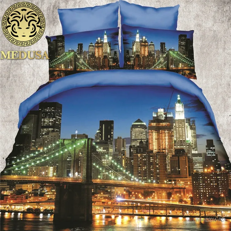 

Medusa amazing 3d twilight san francisco bedding set duvet cover bed sheet pillow cases 4pcs bed linen set,queen size