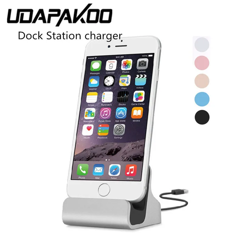 

Dock Charger Sync Data Docking Station Charging Desktop Cradle Stand & usb cable for iphone 6 6s 7 plus X XS Max 5 5s smartphone
