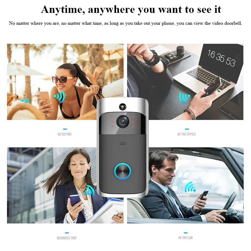 Камера визуальный домофон с Chime Smart WiFi видео дверной звонок ночного видения IP
