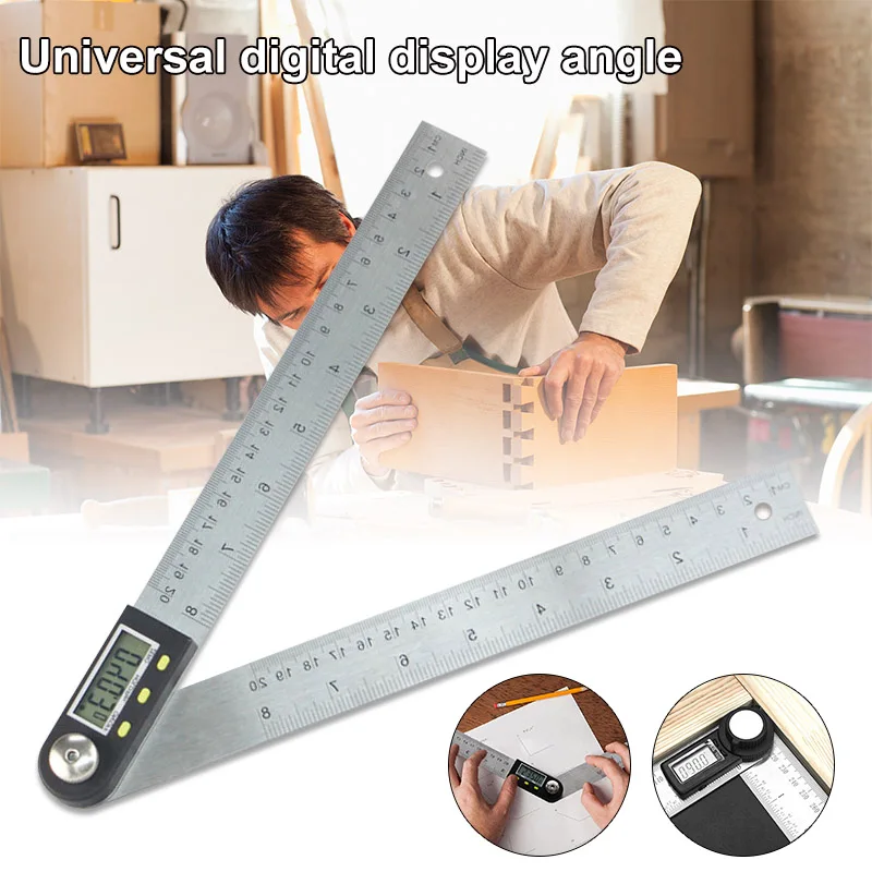 Digital Angle Finder Protractor Stainless Steel Angle Ruler LCD Display