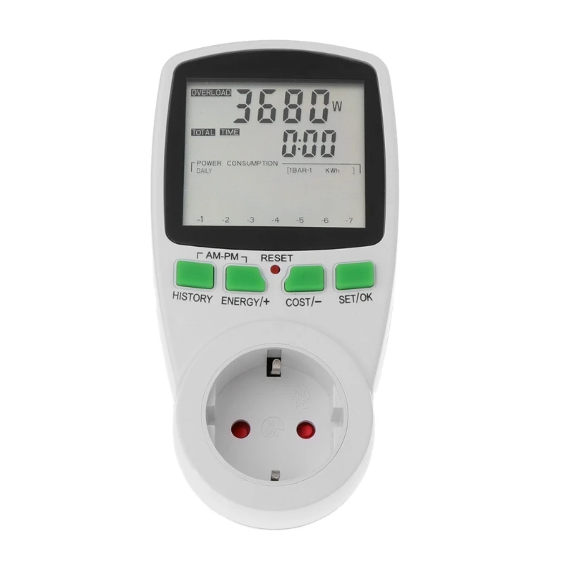 

LCD EU Digital Meter Voltage Wattmeter Power Electricity Consumption Analyzer