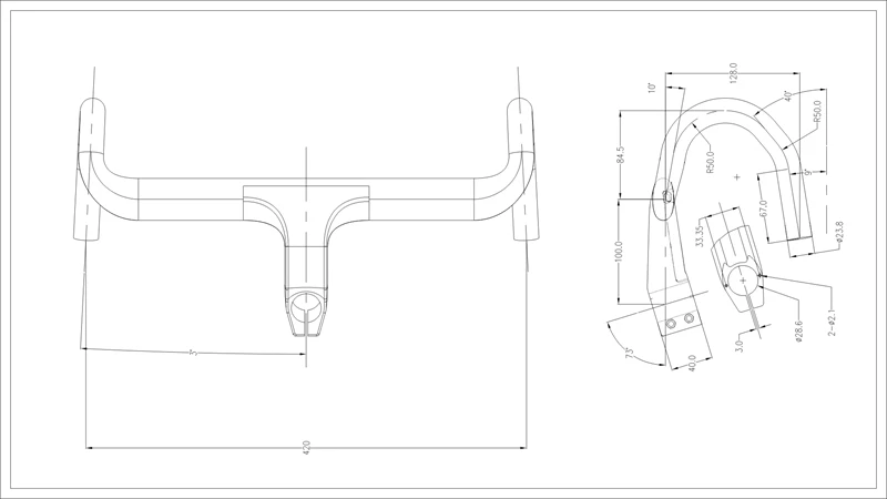 Free shipping new carbon t700 fiber Intergrated handlebar UD matte 400/420/440mm road bike handlebar HB010