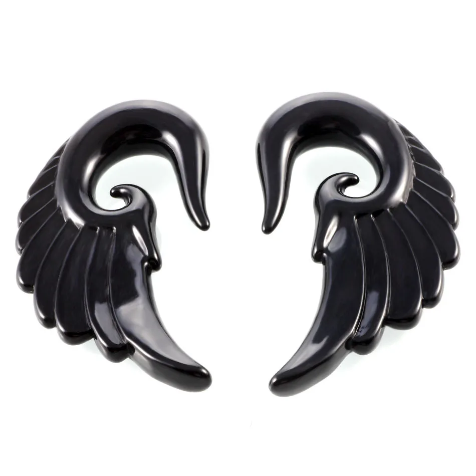 3mm 10mm Gauges For Ear Tunnels Earrings Acrylic Wing Green Ears 3mm 10mm Gauges For Ear Tunnels Earrings Acrylic Wing Green Ears Plug Tapers Stretching Expander Stretcher Plugs In Body Jewelry From