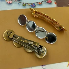 Подходят 20 мм кабошоны металлические простые шпильки для волос Кабошон Настройки волос защелкивающиеся зажимы аксессуары для DIY шпильки 10 шт./партия