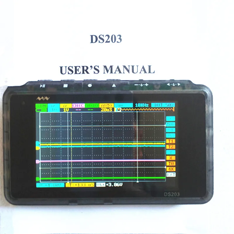 

Mini DSO203 Digital Oscilloscope USB ARM Nano V2 Quad Portable Osciloscopio 8MHz 4CH Osciloscop With Plastic Housing DS203