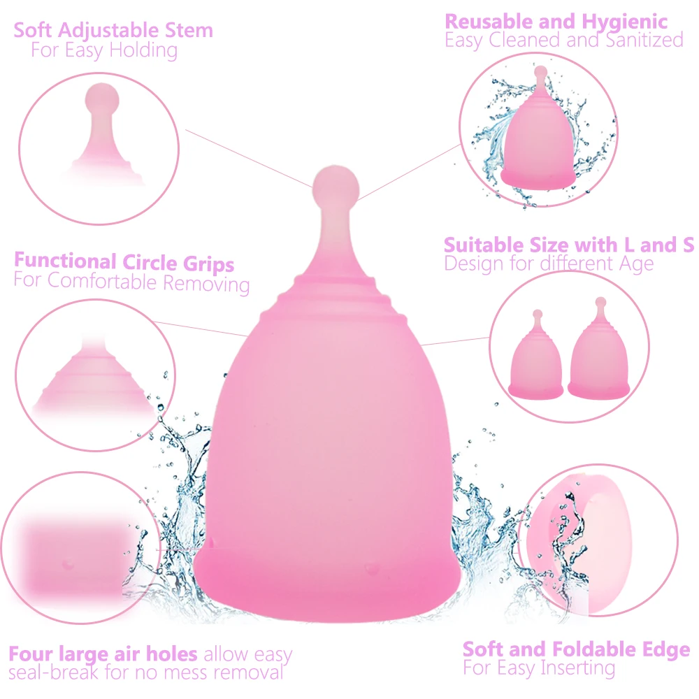 Period Cup 2 PCS /Set Menstrual Women Hygiene Product Merula Soft Silicone Vagina Medicament Coppetta Mestruale | Красота и здоровье