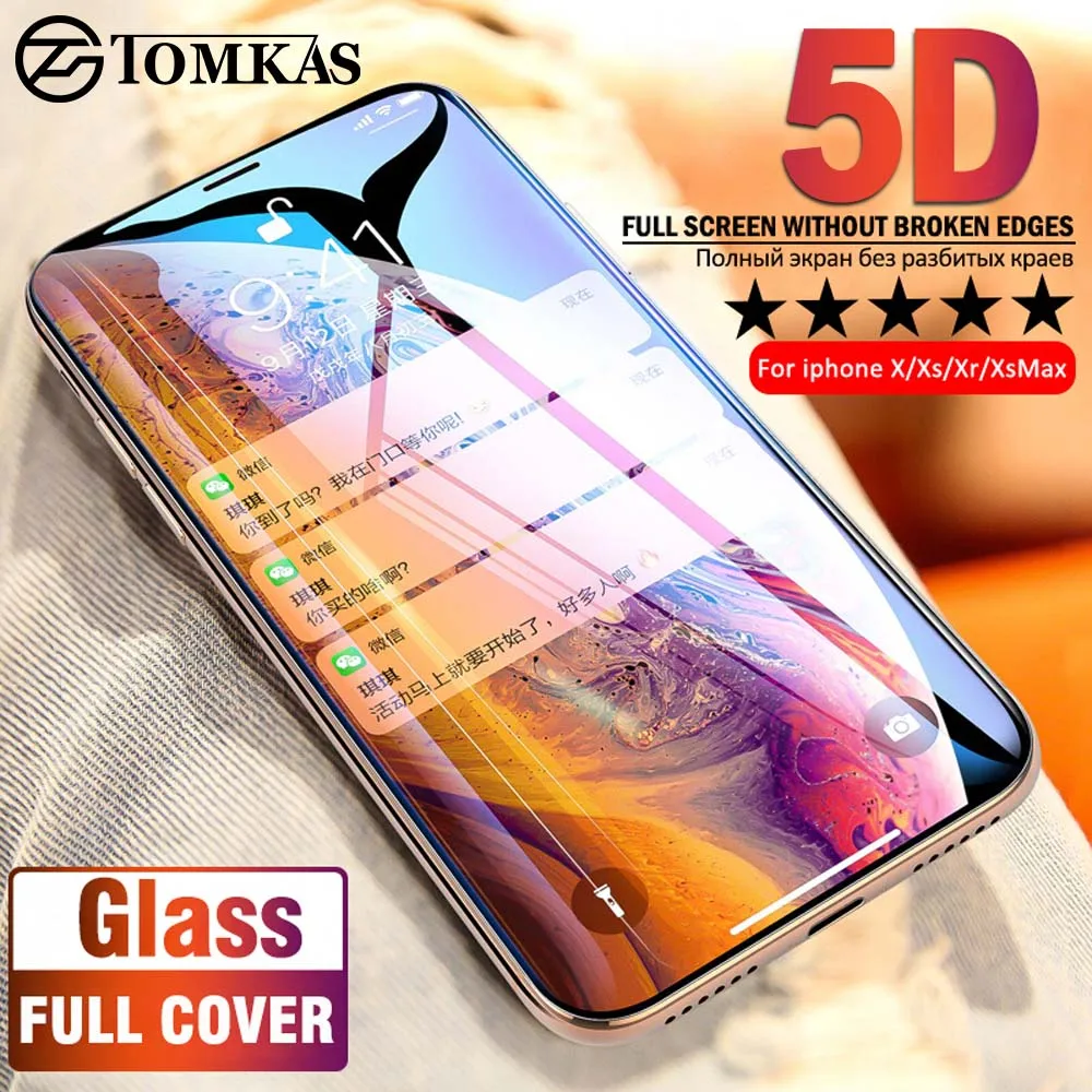 TOMKAS Защитное стекло для iPhone 7 6 6S 8 Plus 11 Pro Max закаленное X XR XS MAX защита