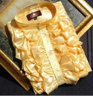Фиолетовый/желтый/белый гофрированный галстук-бабочка потертостей украшения мужские смокинги рубашки вечерние/торжественные рубашки - Цвет: Цвет: желтый