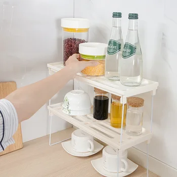 

Creative Foldable Cosmetics Pots Storage Rack Multi Stackable Refrigerator Kitchen Storage Finishing Holder Home Organizer Tools