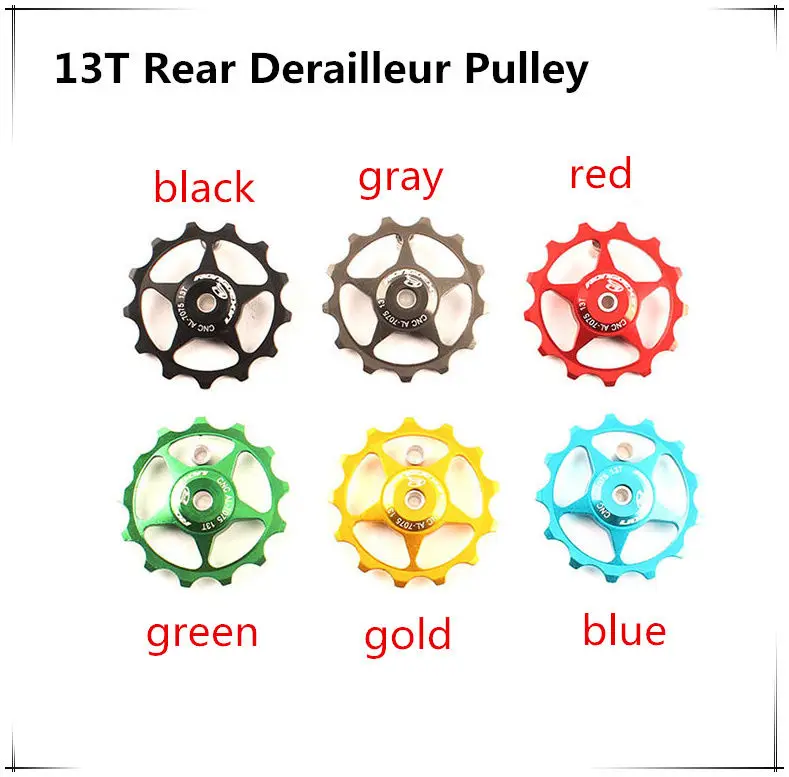 13T 2pcs Gold Bicycle Bike Jockey Wheel Solid For Shimano Sram