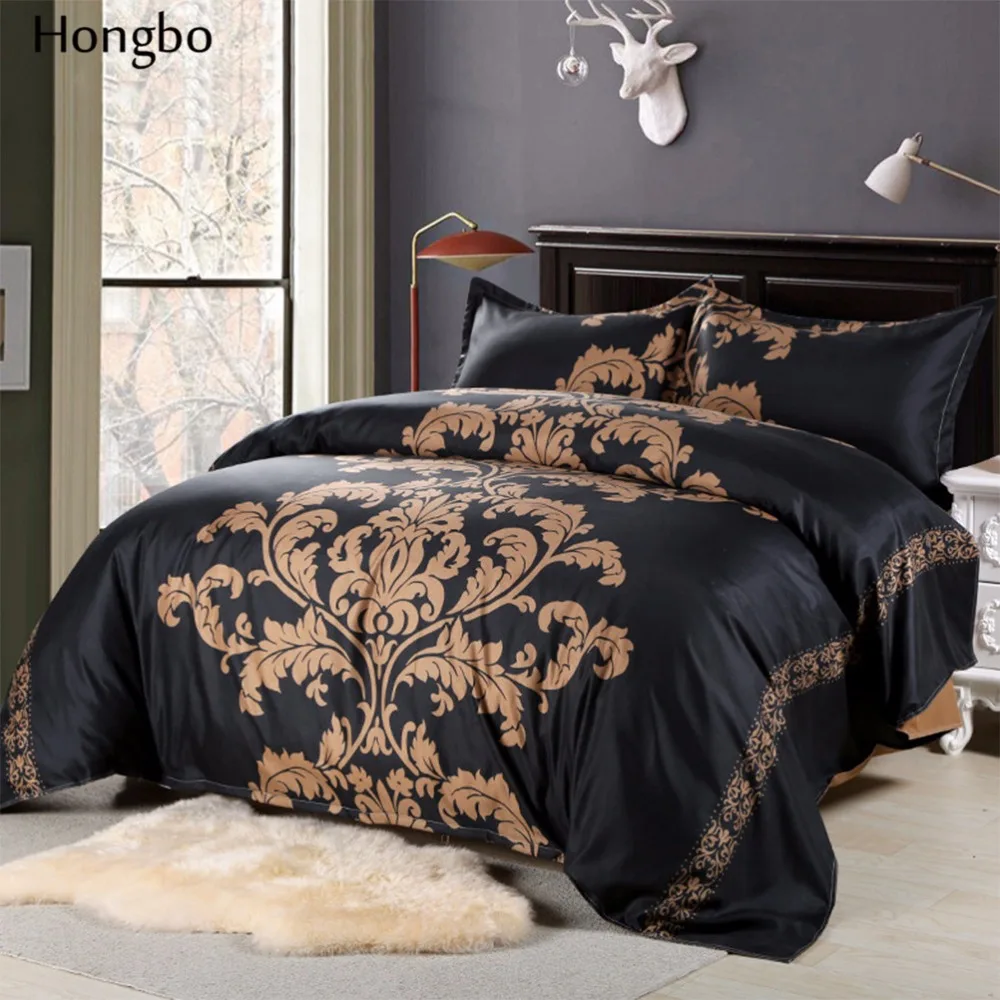 

Hongbo 3 Pcs/Set European Style Flower Printing Bedding Sets Queen Bedclothes Bed Linen Duvet Cover Set(No Sheet No Filling)