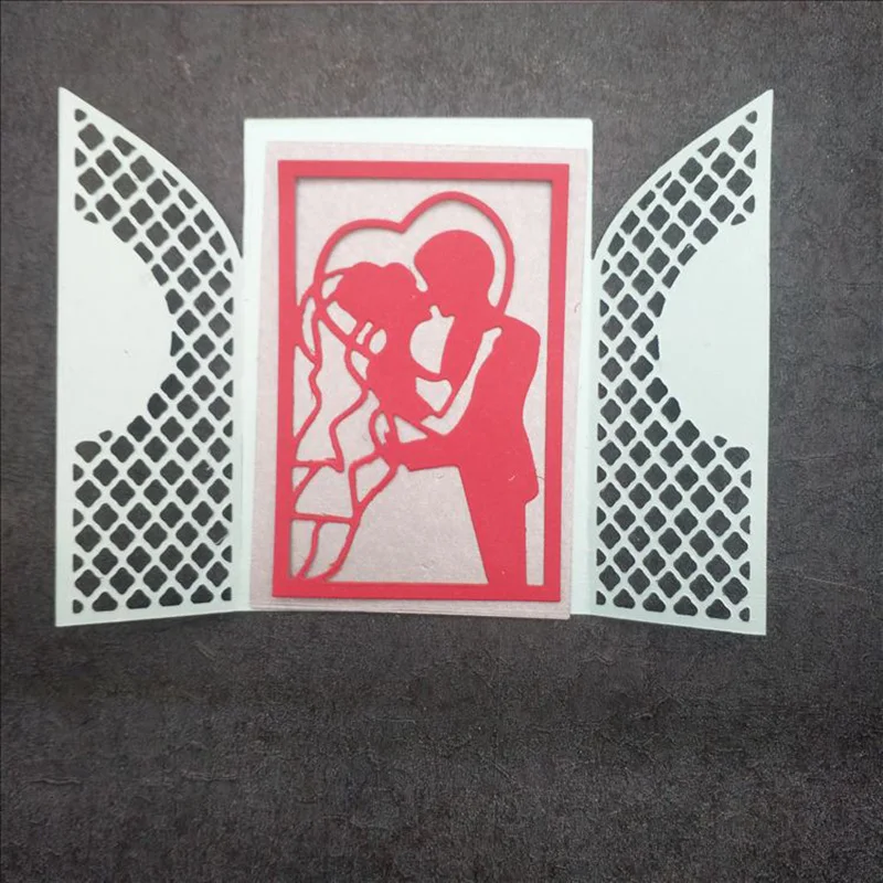  Bride And Groom Metal Cutting Dies Hollow Wedding Love Dies For Invitation Cards Making Diy Craft D - 32987513519