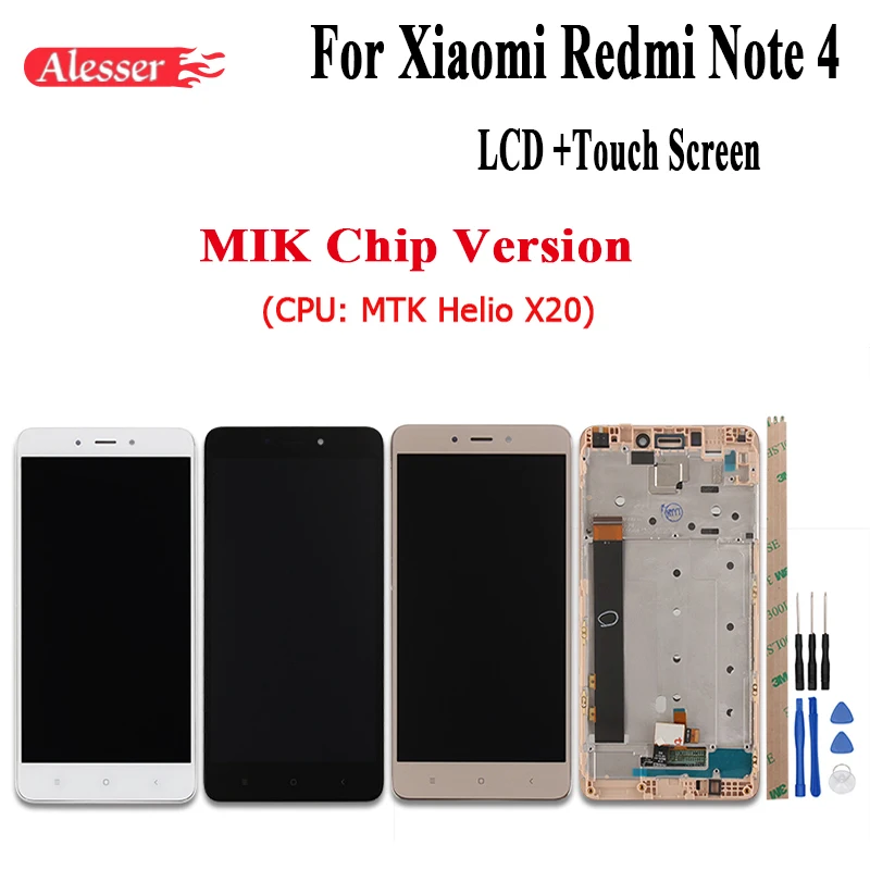 

Alesser For Xiaomi Redmi Note 4 LCD Display and Touch Screen With Frame Or Not 5.5Inch Tested Xiaomi Redmi Note 4+Tools